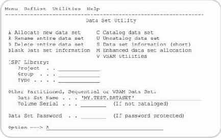 Утилита обслуживания наборов данных (Data Set)